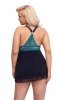 Błękitno - czarna koszulka babydoll Cottelli XL